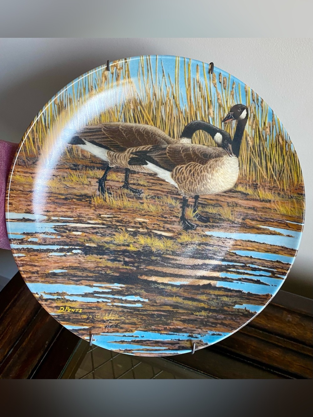 Dominion China Ltd. 'Courtship' Collector Plate - White with Blue & Red Accents
